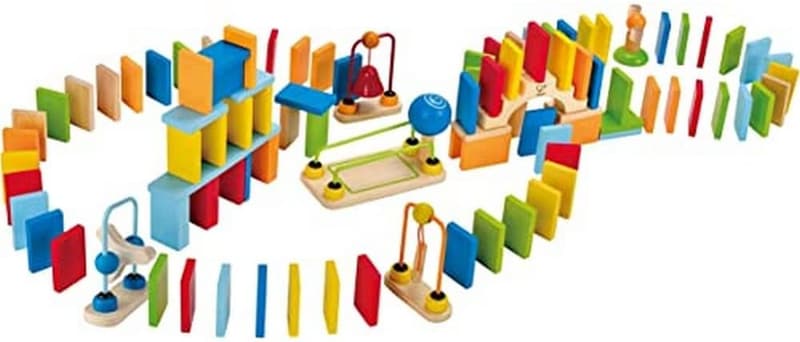 Award-Winning Hape Dynamo Wooden Domino Set, 107 Pieces