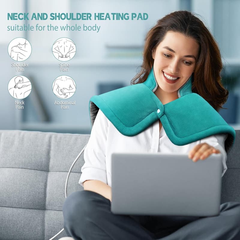 Electric Heating Pad for Neck & Back Pain Relief - Father's Day Gift