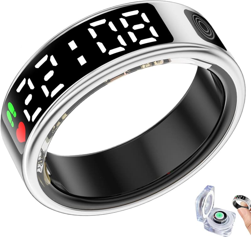 Fathers Day Smart Health Ring for Men and Women, IP68 Waterproof