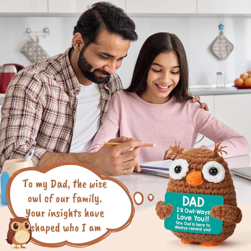 Handmade Crochet Owl for Father's Day Gift