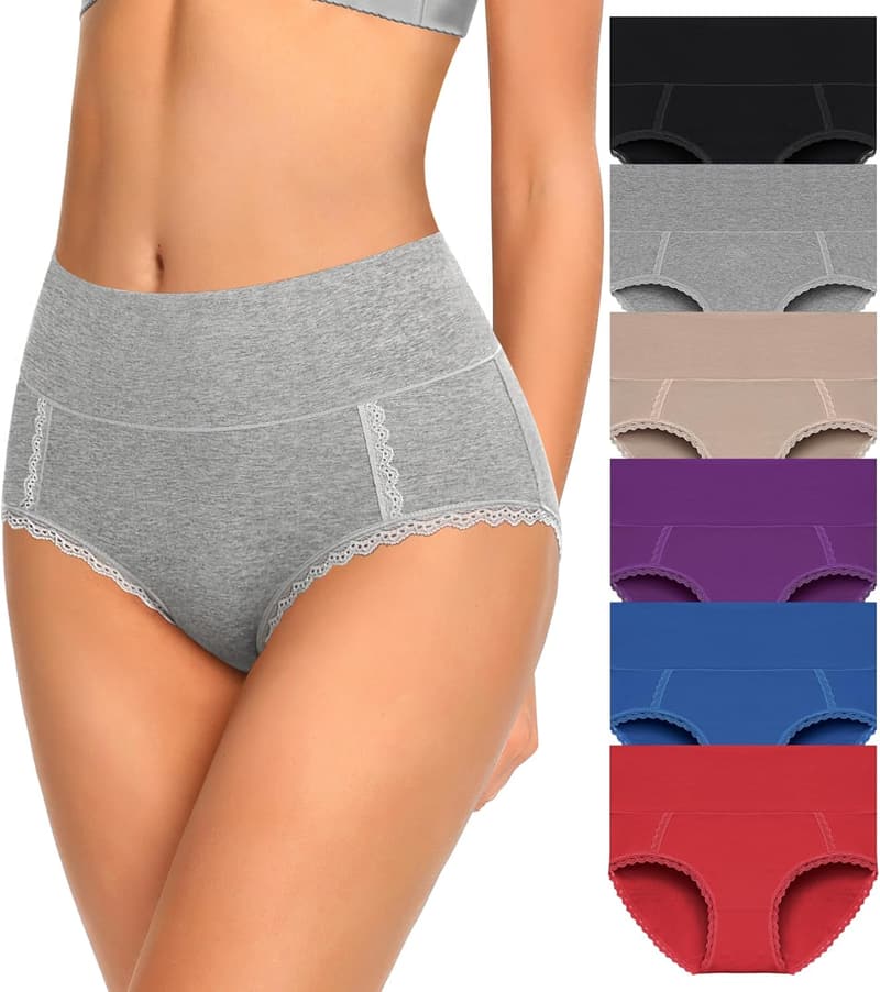 Breathable Cotton High-Waisted Women's Underwear Multipack