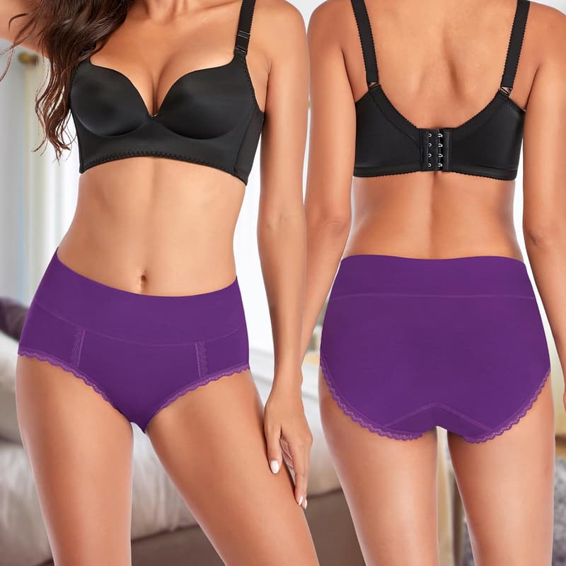 Breathable Cotton High-Waisted Women's Underwear Multipack