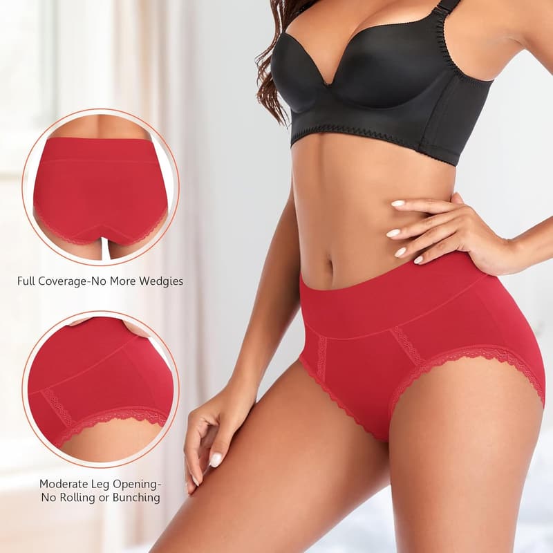 Breathable Cotton High-Waisted Women's Underwear Multipack