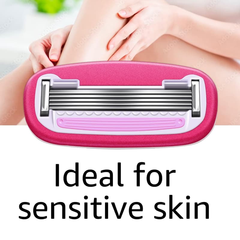 Amazon Basics Women's Razor with 2 Cartridges & Shower Hanger