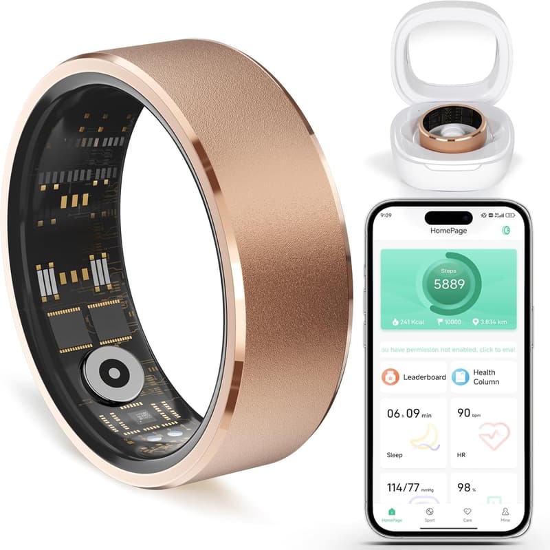 Fitness Tracking Ring for Men & Women – Heart Rate, Sleep, Waterproof