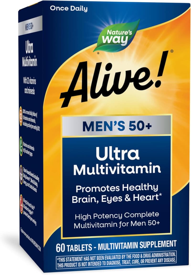 Men's 50+ Daily Ultra Multivitamin, High Potency, Gluten-Free