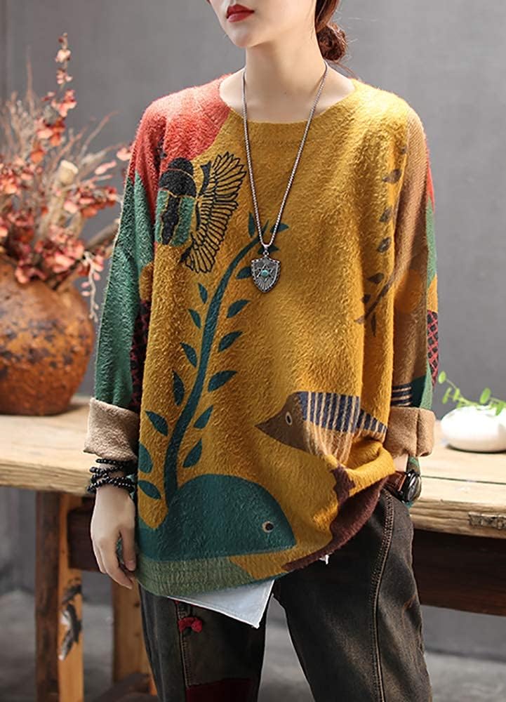 Christmas Graphic Printed Oversized Sweater for Women