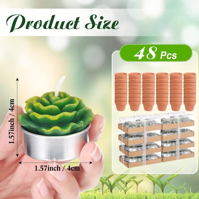Handmade Succulent Tealight Candles for Baby Shower Party