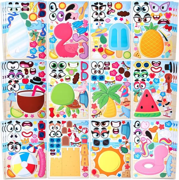 Summer Scene Sticker Craft Set for Kids - 36 Pcs