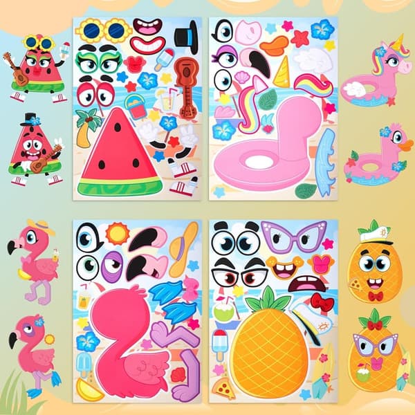 Summer Scene Sticker Craft Set for Kids - 36 Pcs