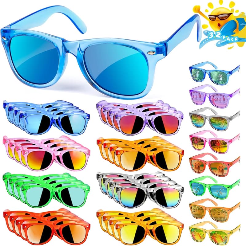 Bulk Kids Sunglasses Party Favors - UV 400 Protection, 32 Pack