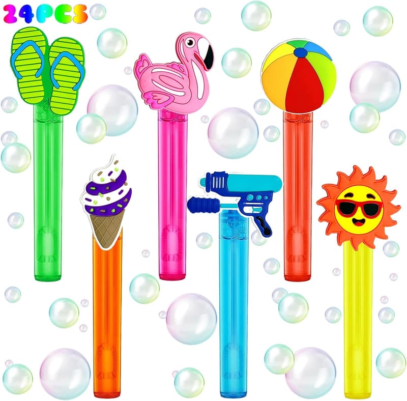 Summer Bubble Wands for Kids - 24Pcs Pool Party Favors