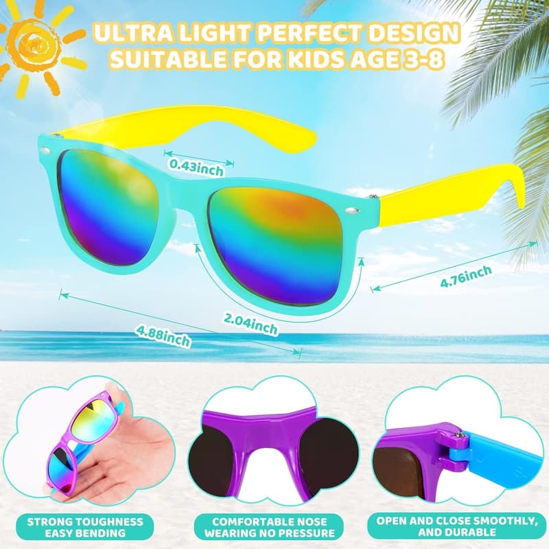 Neon Sunglasses Bulk Party Favors for Kids - 24 Pack