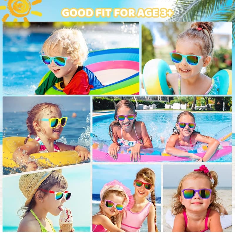 Neon Sunglasses Bulk Party Favors for Kids - 24 Pack