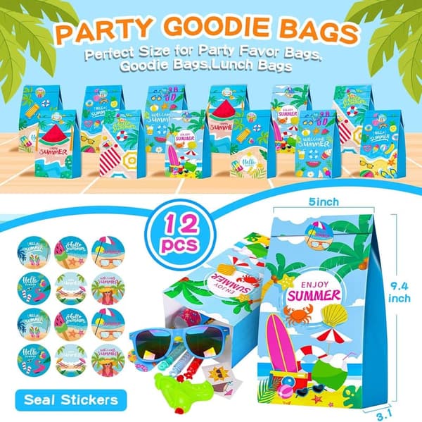 Pool Party Favors Set for Kids 3-12 - 108 Pcs Beach Toys