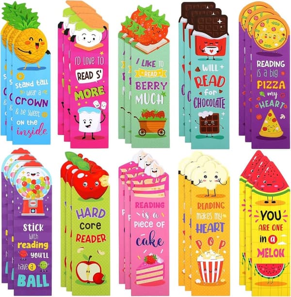 Fruit-Themed Scratch and Sniff Bookmarks for Kids, 30-Pack