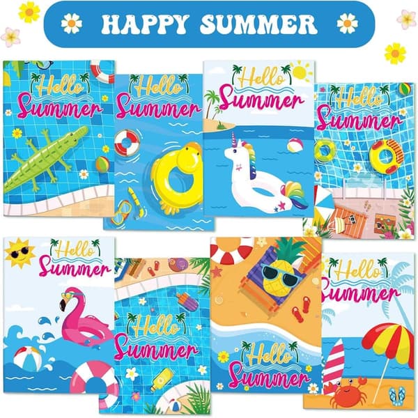 Summer Beach Coloring Books Set - 24 Mini DIY Patterns