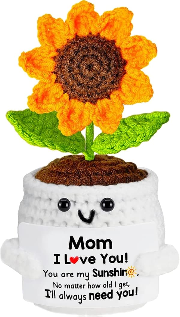 Handmade Crochet Sunflower for Mom's Birthday or Mother's Day