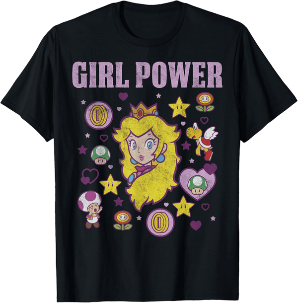 Super Mario Peach Girl Power Graphic T-Shirt