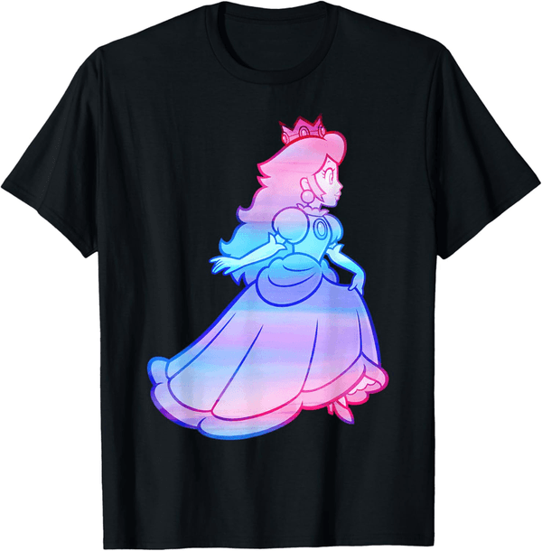 Super Mario Peach Gradient Graphic T-Shirt