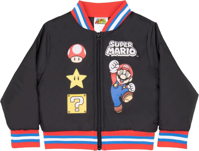 Nintendo Super Mario Bros Kids Zip-Up Bomber Jacket