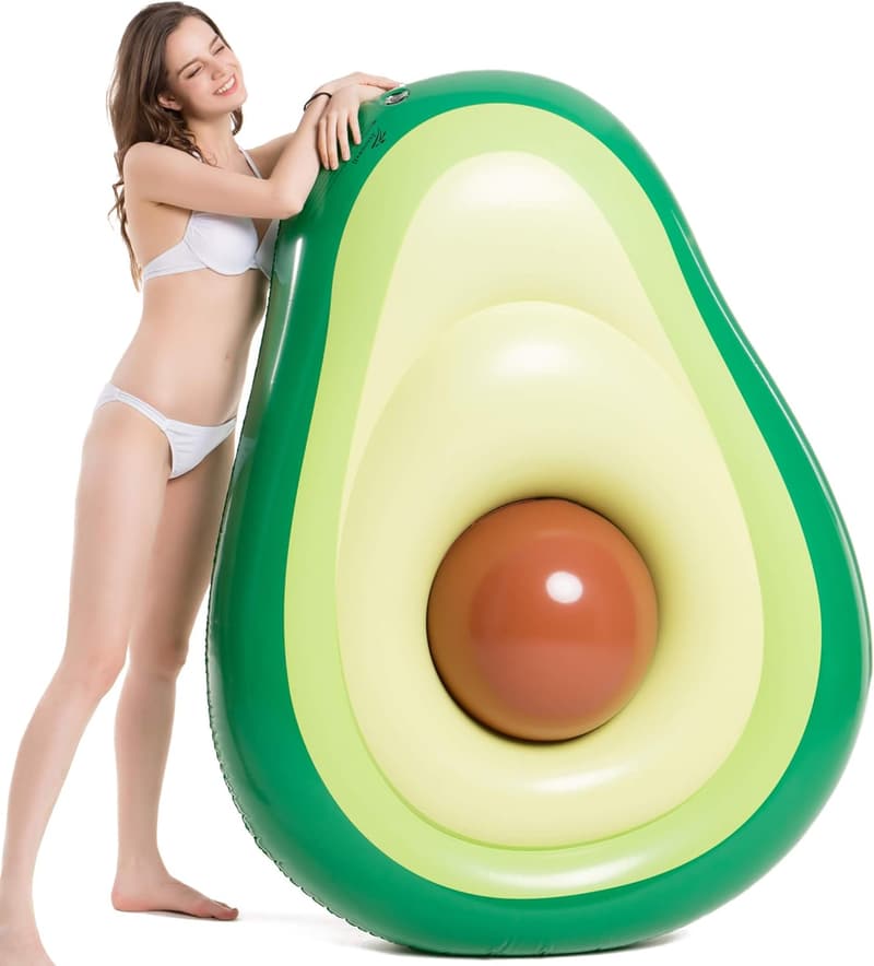 Inflatable Avocado Pool Float with Ball - Summer Fun for All