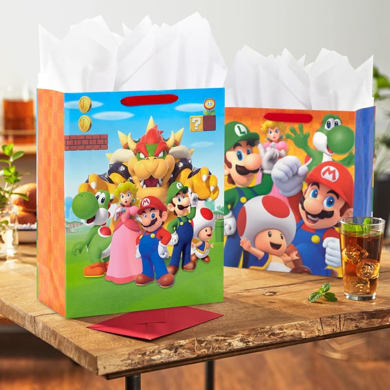 Nintendo Super Mario Gift Bags Set – 1 Large & 1 Extra Large