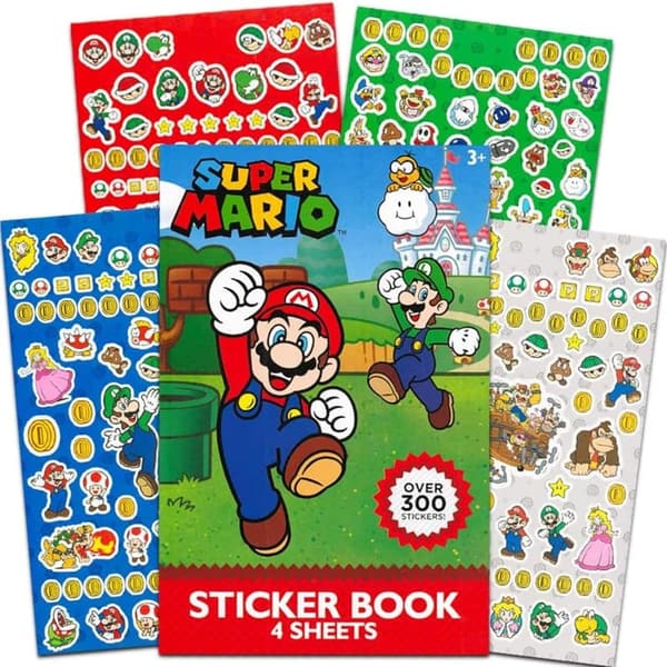 Super Mario Sticker Pad - 300+ Stickers in 4 Sheets