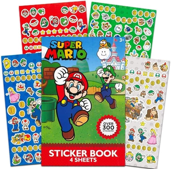 Super Mario Sticker Pad - 300+ Stickers in 4 Sheets