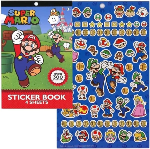 Super Mario Sticker Pad - 300+ Stickers in 4 Sheets