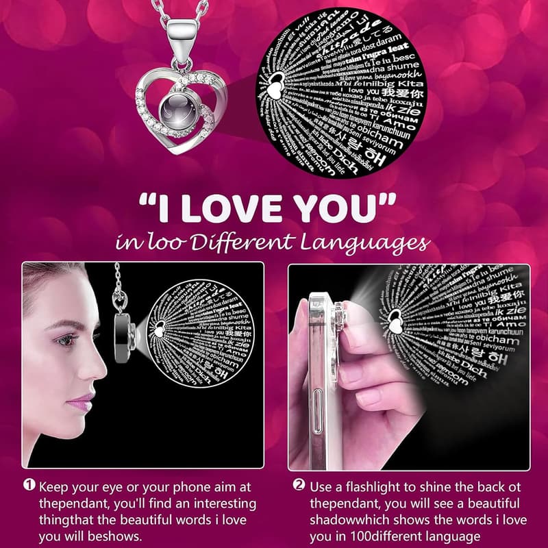 Eternal Love Valentine's Gift: Preserved Rose & Heart Necklace for Her