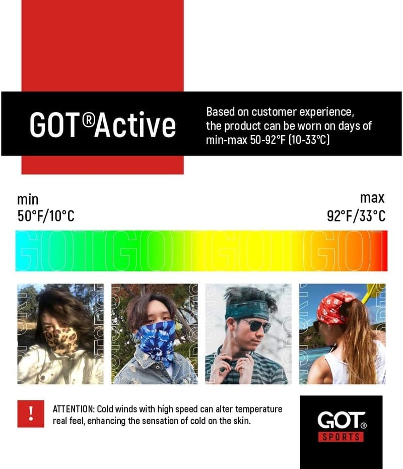 GOT Sports Tube Bandana - Versatile Gaiter for Men & Women