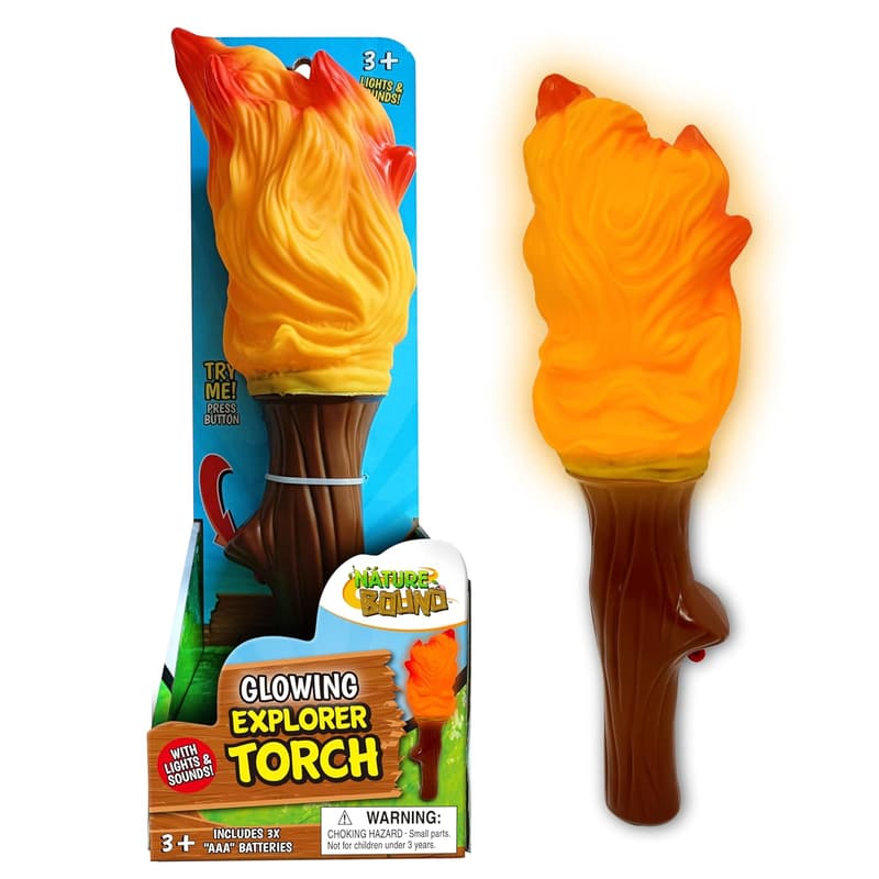 Explorer Torch Campfire Light with Nature Sounds for Indoor/Outdoor Play