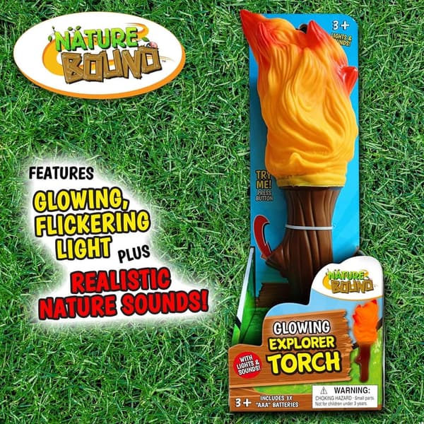Explorer Torch Campfire Light with Nature Sounds for Indoor/Outdoor Play