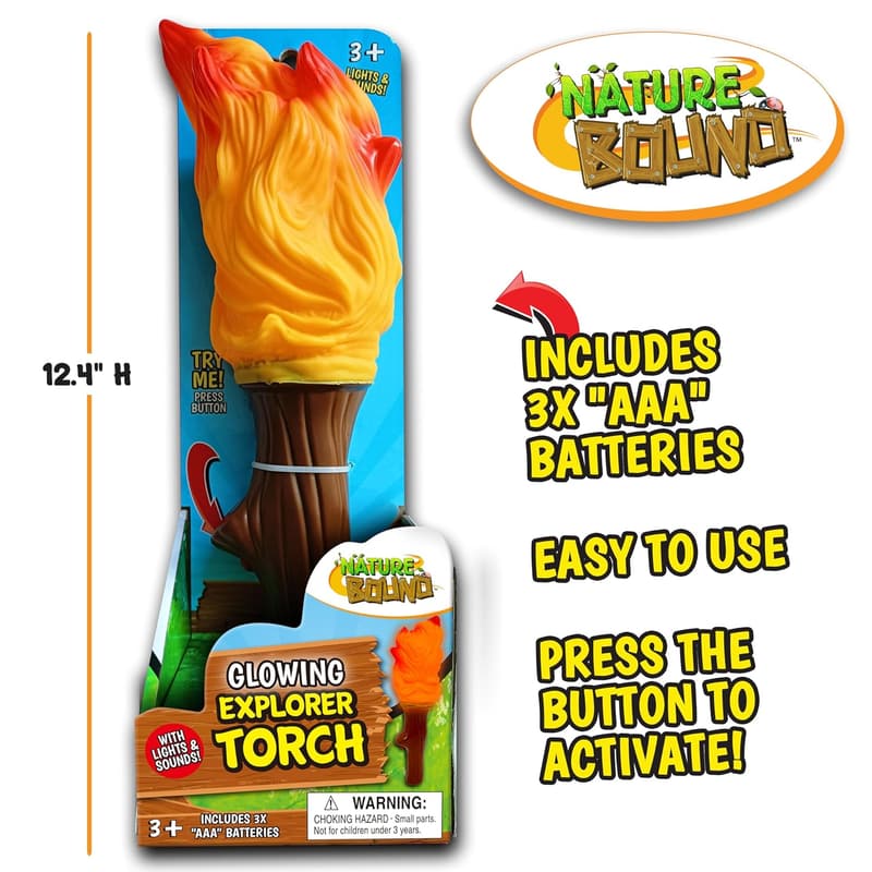 Explorer Torch Campfire Light with Nature Sounds for Indoor/Outdoor Play