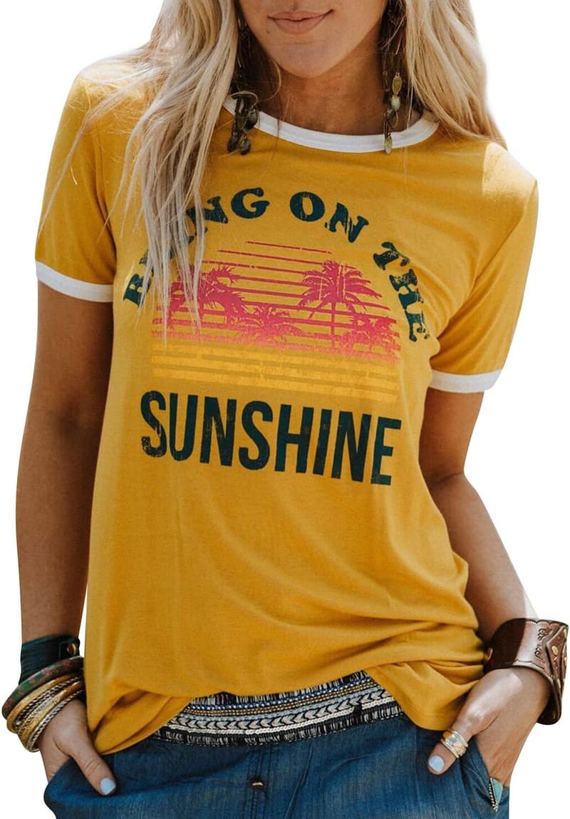 Sunshine Graphic Long Sleeve Tee for Women