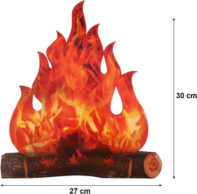 Campfire Party Decoration - 3D Cardboard Fake Flames Set