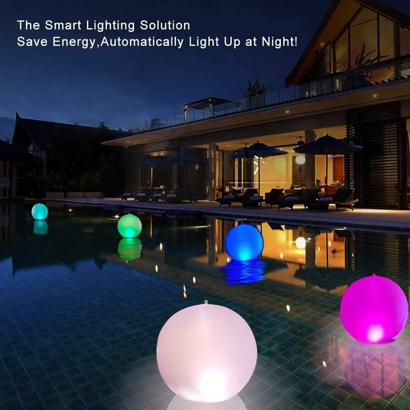 Solar Floating Pool Lights - 14” Color Changing LED Globes (2 PCS)