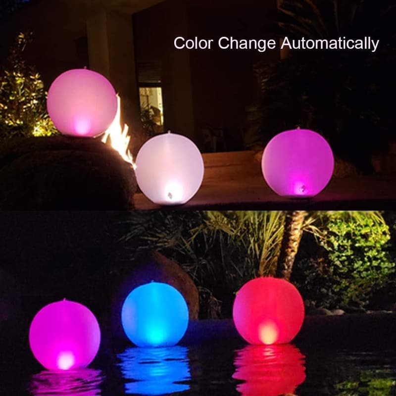 Solar Floating Pool Lights - 14” Color Changing LED Globes (2 PCS)