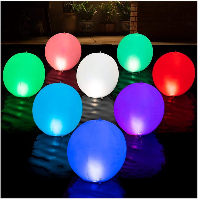 Solar Powered Color Changing Floating Pool Lights - 2 Pack