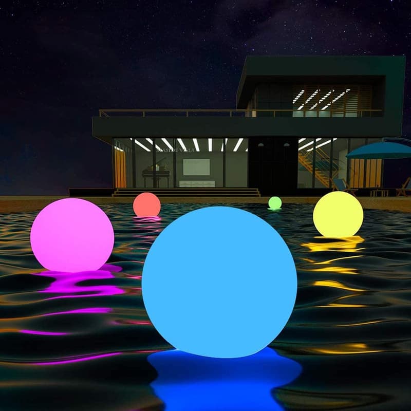 Rechargeable 20-inch Floating Pool Light with Remote - RGB Mood Lamp