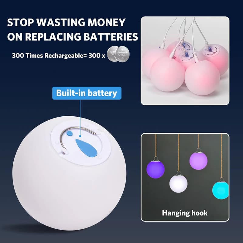 Rechargeable Floating Pool Lights: 6-Color Changing Orbs