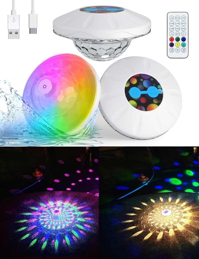 Diwali Festival Floating Pool Lights - RGB Color Changing Set (4 Pack)