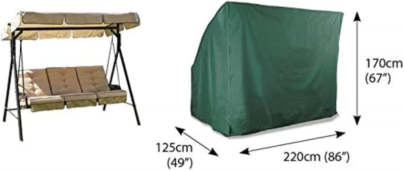 Weatherproof Outdoor Swing Seat Cover, Green, 86