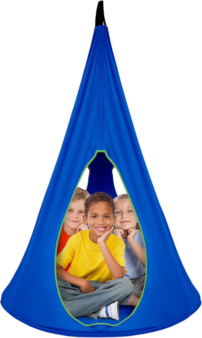 Kids' Blue Pod Swing - Durable Hanging Sensory Nest Chair