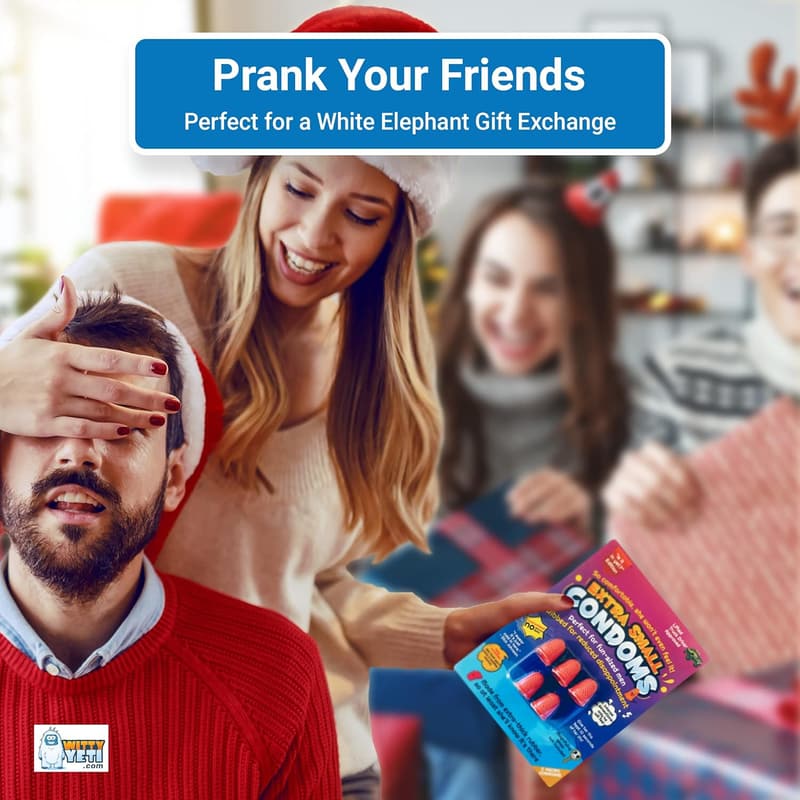 Funny Extra Small Condom Gag Gift - 2 Pack Prank for Adults