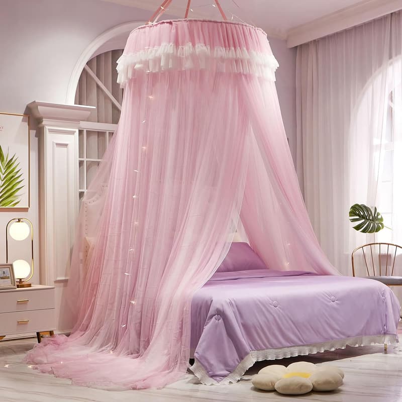 Elegant Double-Layer Princess Canopy Bed Net for Kids and Adults