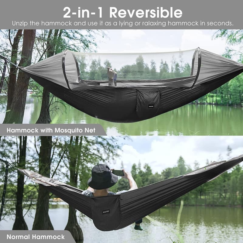 Lightweight 2-Person Outdoor Camping Hammock with Mosquito Net