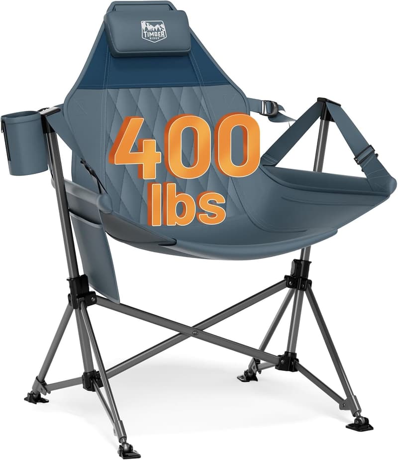 Oversized Portable Hammock Camping Chair, Adjustable & Rocking