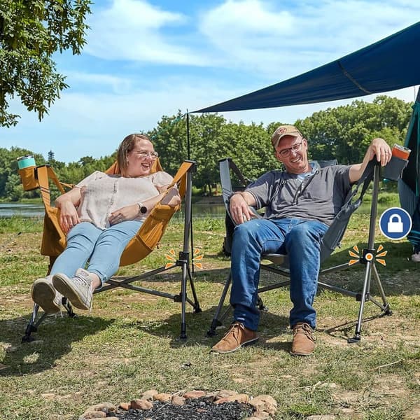 Oversized Portable Hammock Camping Chair, Adjustable & Rocking
